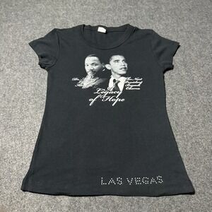 VTG Y2K MLK Obama A Legacy of Hope Las Vegas Womens Baby Tee Style Shirt Size S